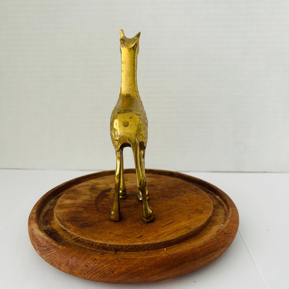 Vintage Brass Giraffe Paperweight, Small Office Decor, 1970s Collectible - Picture 5 of 10